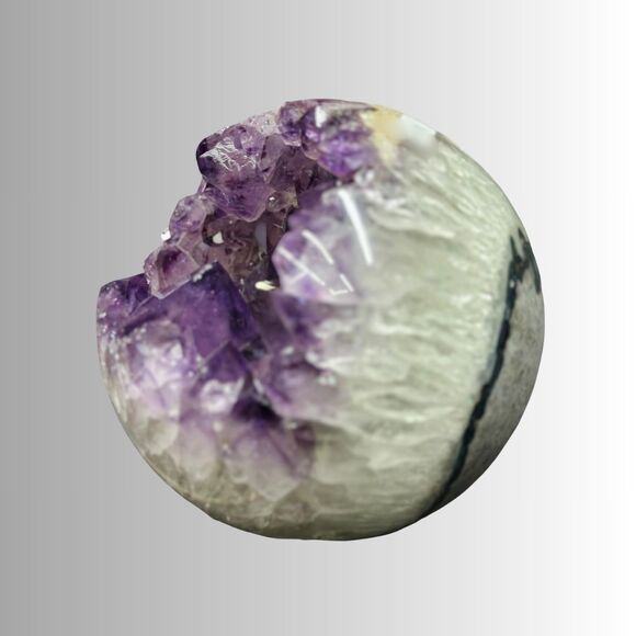 Huge Amethyst Sphere XL Crystal Geode Cavity 5.75" Polished, 9 lbs 15 oz - Picture 7 of 8